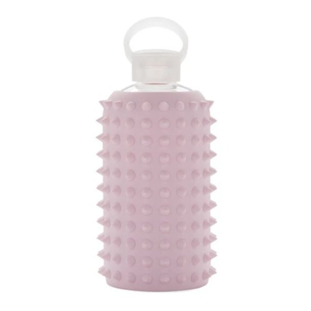 BKR Glass Water Bottle Spiked Air Kiss (Opaque Pink) Little 16oz/500ml
